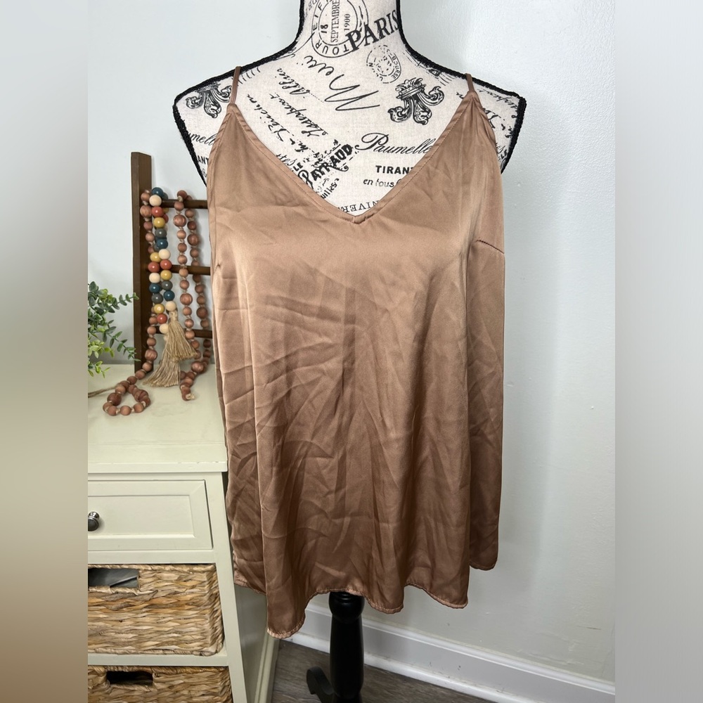 Stars Above Satin Feel Brown Camisole